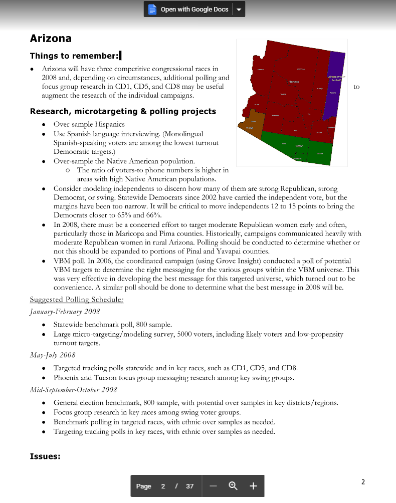 One of the page's from “Selected Polling & Media Recommendations," a leaked handbook detailing how to systematically rig polls to get the intended results.