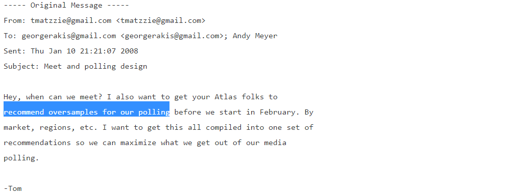 Democratic operative Tom Matzzie discusses the oversampling strategy in new emails emails released by Wikileaks.